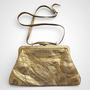 BURBERRY GOLD METALLIC CROSSBODY BAG
